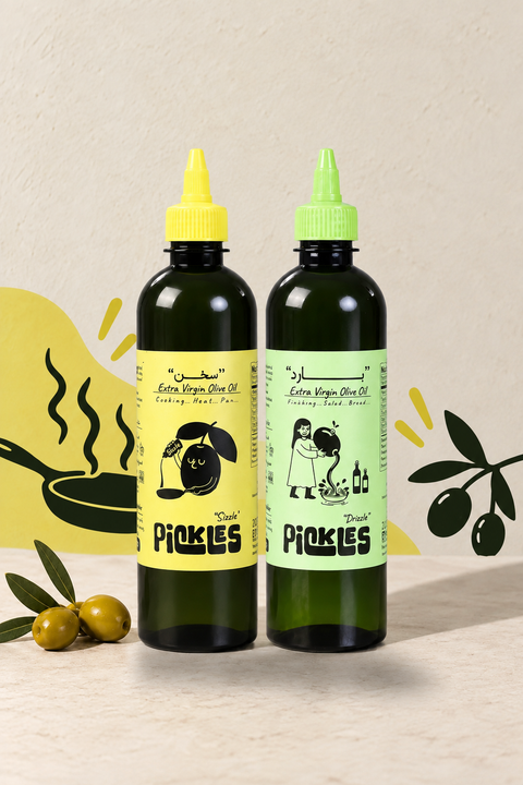 Sizzle & Drizzle | Extra Virgin Olive Oil Duo | Pickles | 2 × 500ml